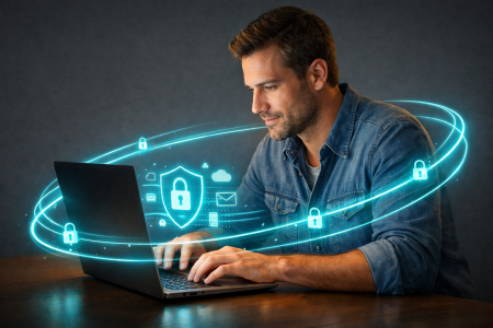 Un utilisateur manipule des données