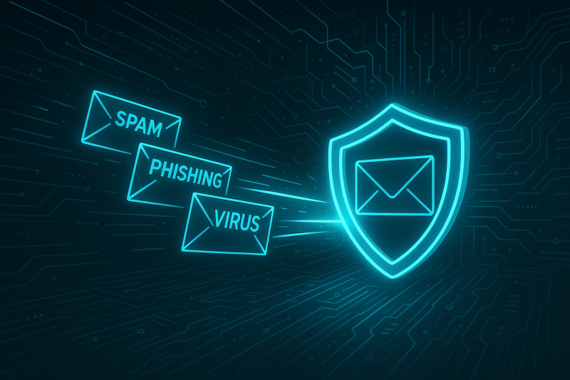 Illustration moderne de protection de mails