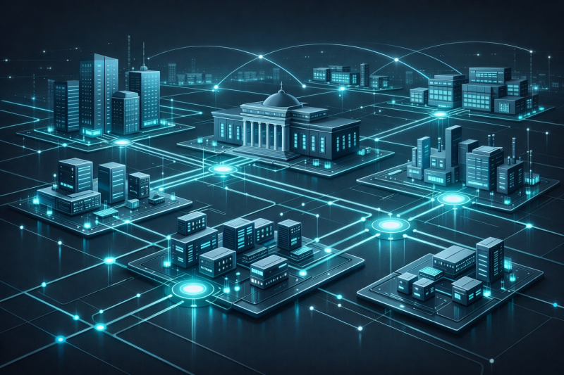 Illustration moderne  des lieux d'installations