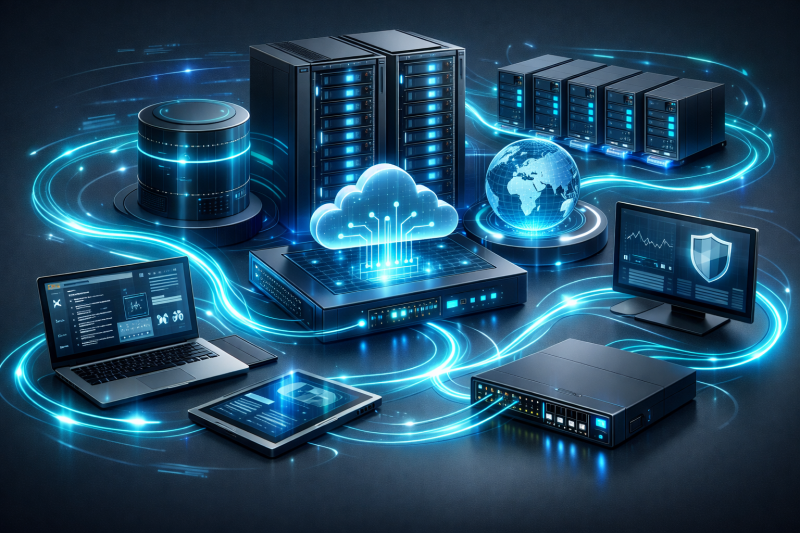Illustration moderne des péripheriques informatique