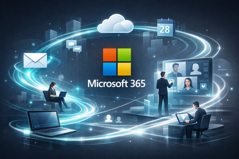 Illustration moderne de messagerie 365