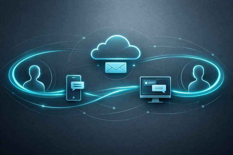 Illustration moderne de transmission de e-mails