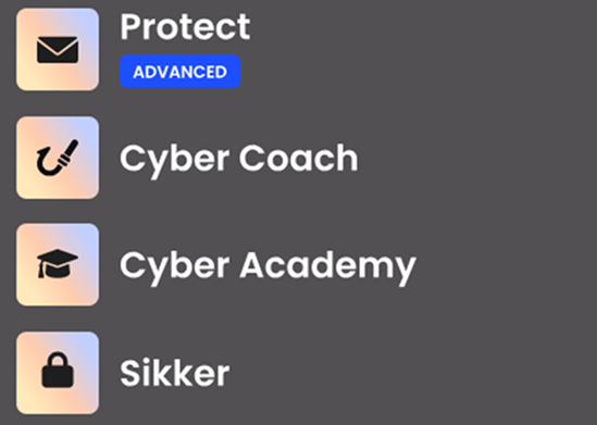 menu des modules Mailinblack