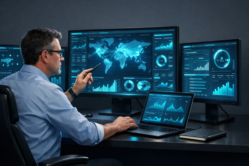 Un technicien supervise