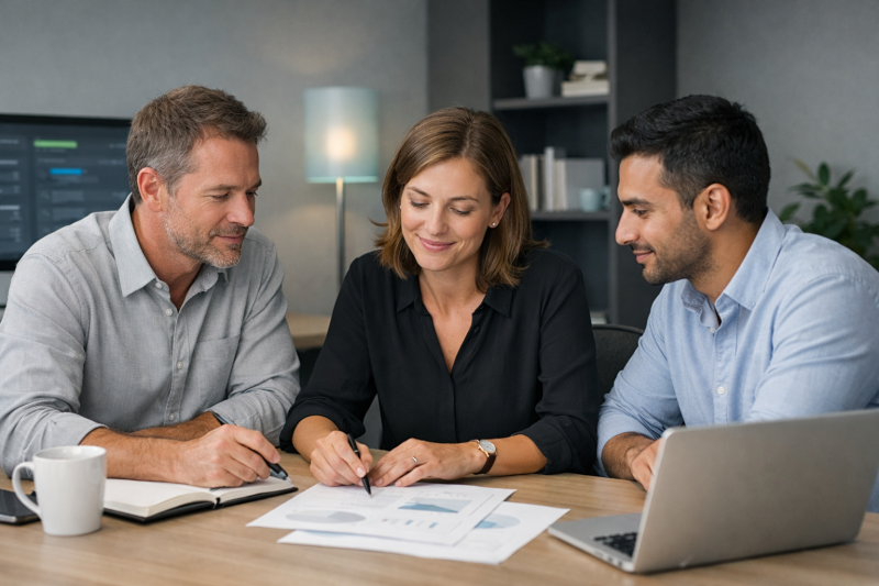 3 personnes qui travaille enssembles