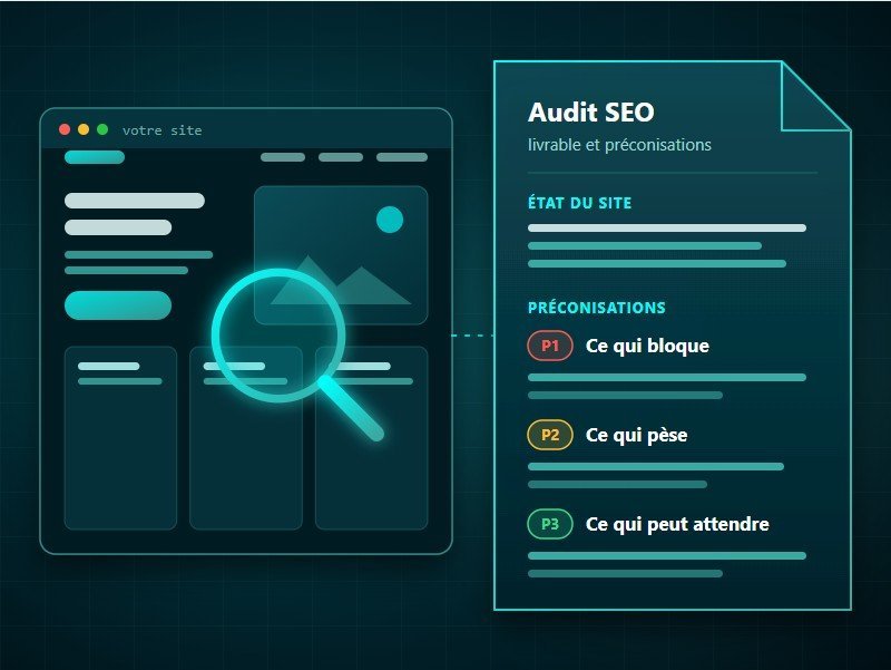Audit SEO complet d'un site internet : livrable écrit avec constats et préconisations classées par priorité