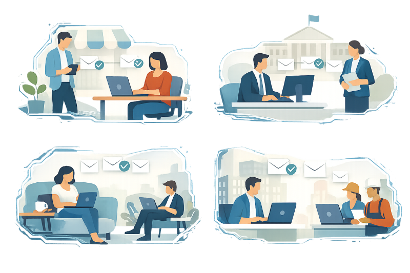 Liste de differents usages de la messagerie professionnelle en Bretagne