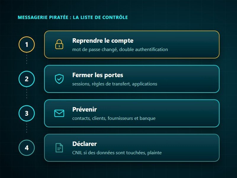 Messagerie piratée : la liste de contrôle en quatre étapes