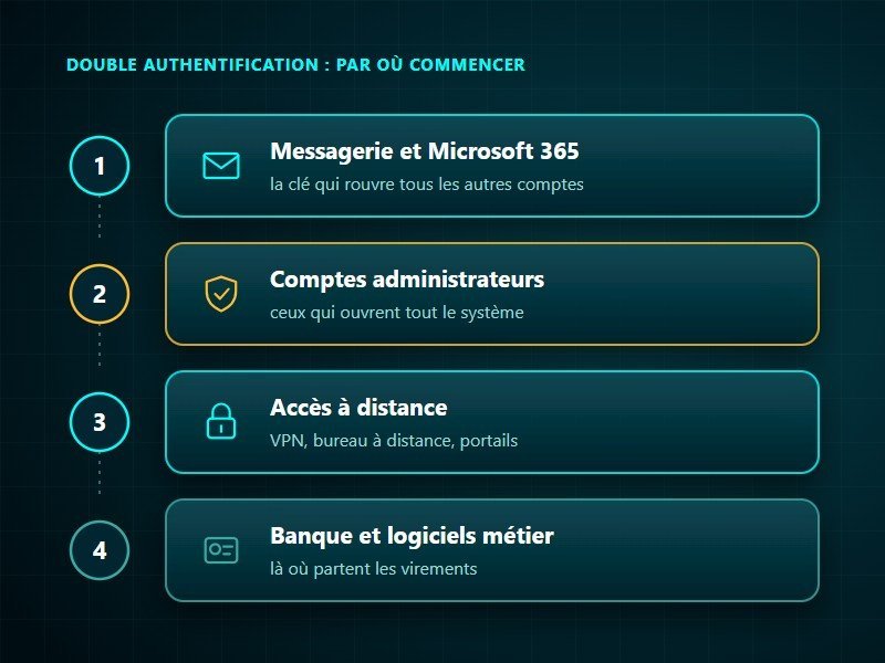 Double authentification : les comptes à protéger en premier