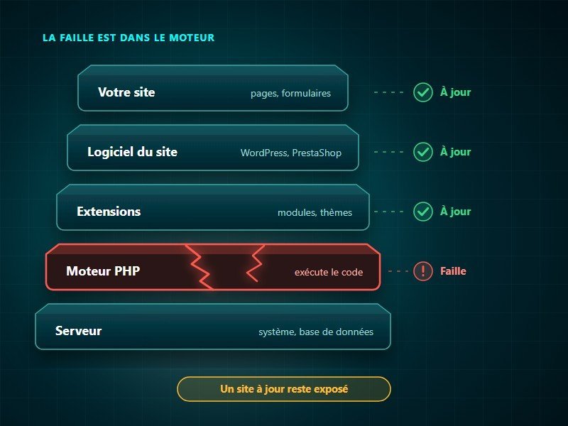 Faille PHP2Shell : la faille est dans le moteur PHP, sous WordPress et les extensions