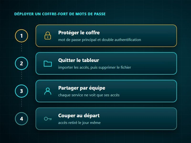 Déployer un coffre-fort de mots de passe dans une PME : les quatre étapes