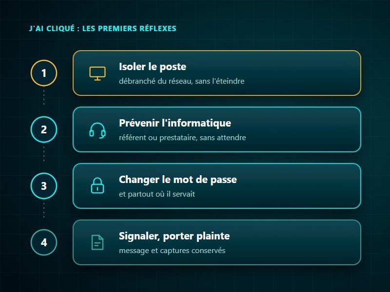 Après un clic sur un lien d'hameçonnage : les quatre premiers réflexes