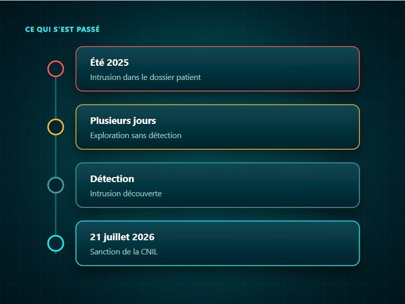 Intrusion dans un dossier patient informatisé : plusieurs jours avant la détection, manquements aux articles 32 et 34 du RGPD