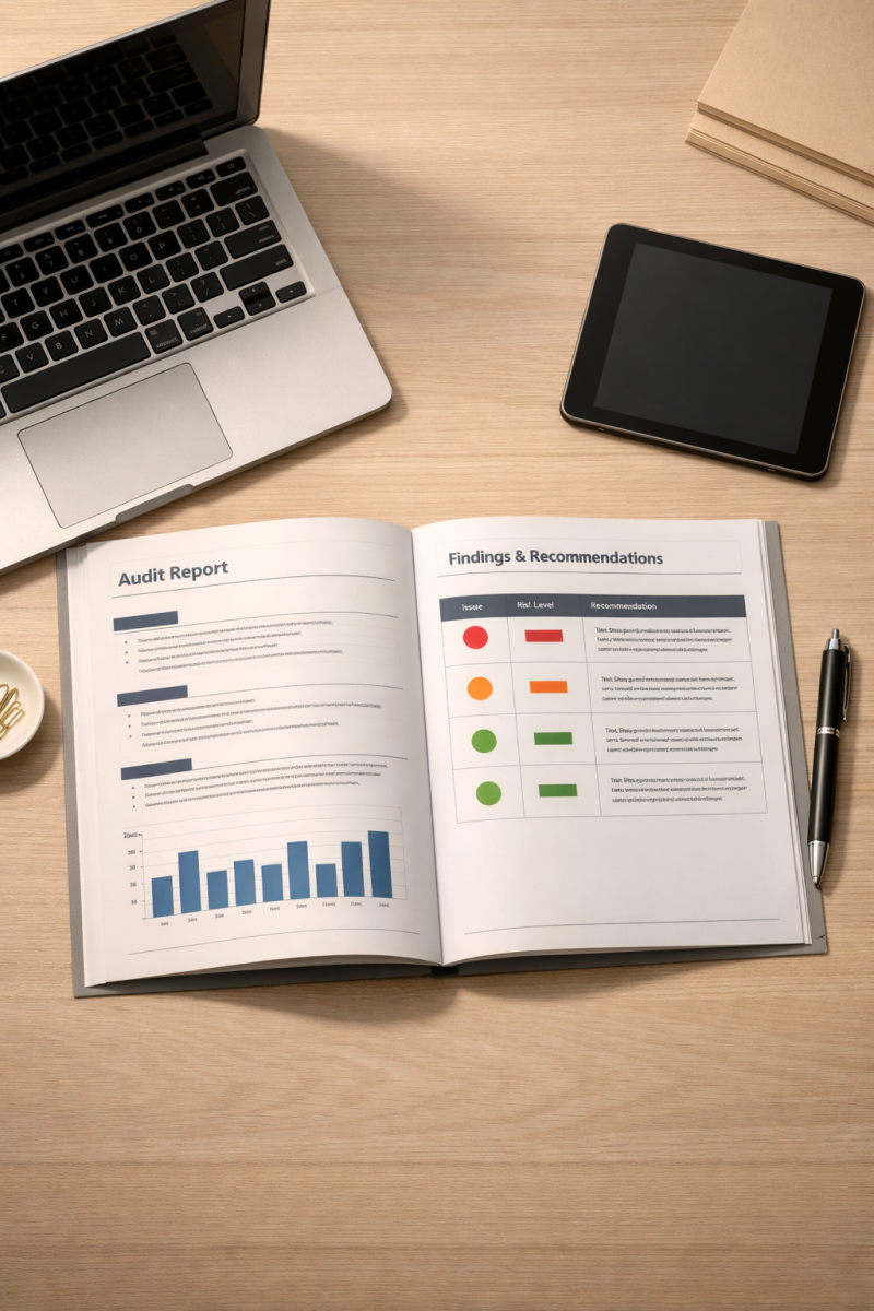Audit informatique KERIONIS à Rennes : livrables structurés, plan d'action priorisé et suivi post-audit pour PME et collectivités en Ille-et-Vilaine
