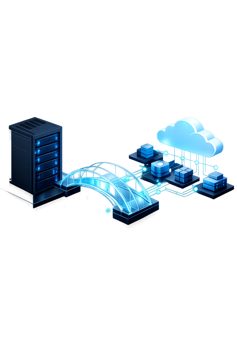 Infrastructure cloud hybride et virtualisation serveurs à Rennes par KERIONIS — Hyper-V, VMware, Proxmox pour PME et collectivités en Ille-et-Vilaine