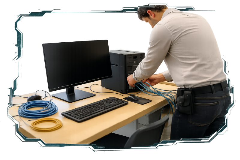 Déploiement et sécurisation de matériel informatique  par KERIONIS pour collectivités et mairies  en Ille-et-Vilaine, postes, serveurs et réseaux