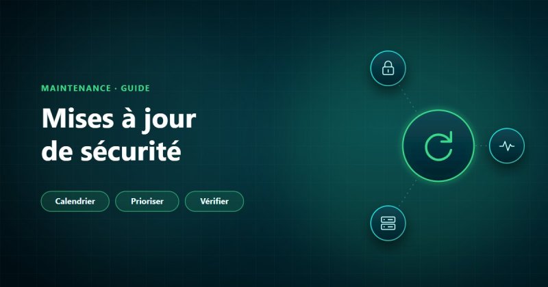 Patch management : calendrier des mises à jour de sécurité, priorisation des failles, déploiement et vérification des correctifs