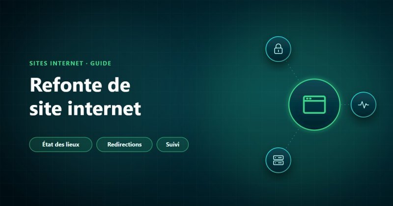 Refonte de site internet : état des lieux, cahier des charges, recette, mise en ligne avec redirections 301 et suivi du référencement