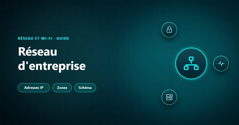 Réseau informatique d'entreprise : adresses IP, découpage en zones et schéma tenu à jour