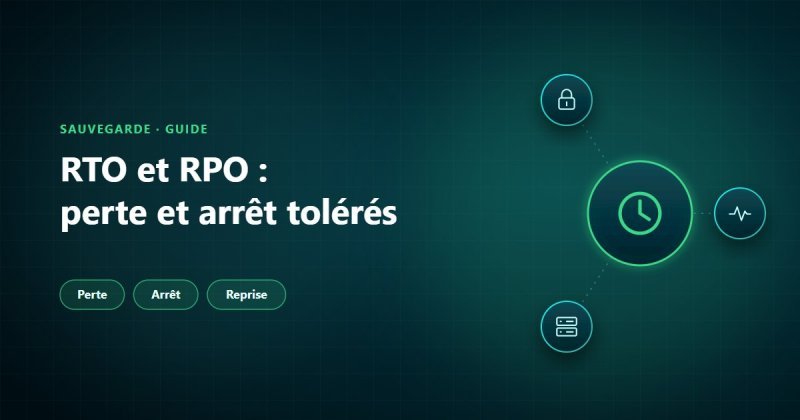RTO et RPO : perte de données et durée d'arrêt tolérées, puis reprise du service