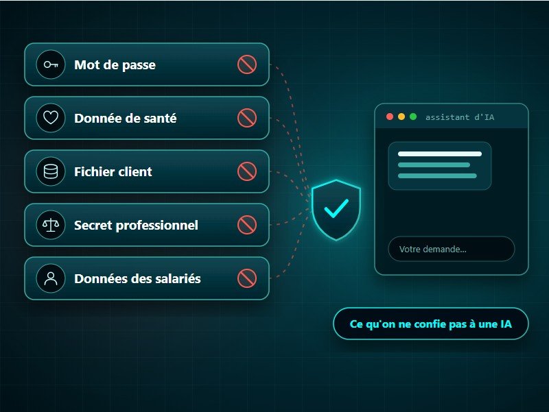 Sensibilisation aux données dans les outils d'IA : mots de passe, données de santé, fichiers clients et secret professionnel à ne pas confier