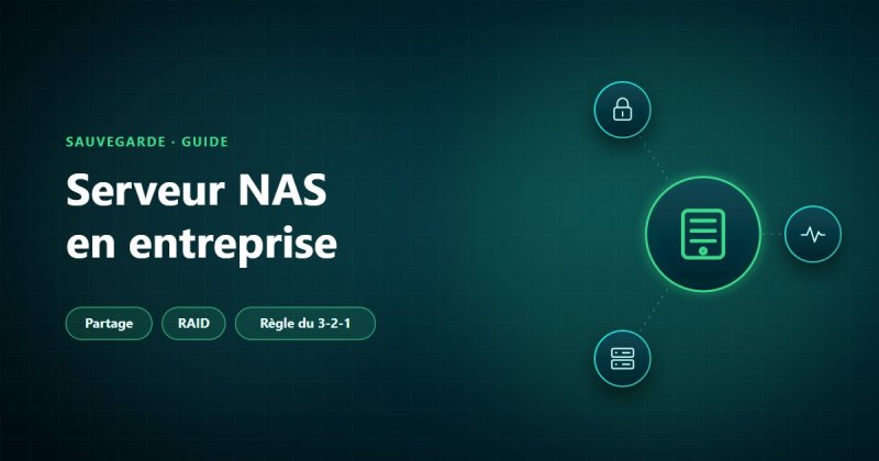 Serveur NAS en entreprise : dossiers partagés entre les postes, RAID contre la panne d'un disque et règle du 3-2-1 pour les sauvegardes