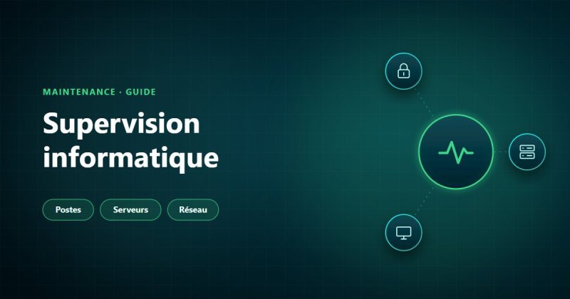 Supervision informatique : postes, serveurs et réseau surveillés en continu